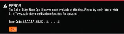 How to enter codes in call of duty: A B C Error Messages In Call Of Duty Black Ops Iii