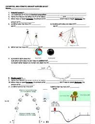 Potential And Kinetic Energy Review Sheet Kinetic Energy Physical Science Activities Physical Science Lessons