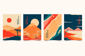 Free Vector Minimalist Japanese Cover Collection Japanese art hd wallpapers, desktop and phone wallpapers. free vector minimalist japanese cover