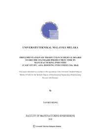 Etika holdings have established distribution network across malaysia, with over 40,000 direct customers. Implementation Of Production Schedule Board To Decide Standard Production Time In Manufacturing Industry Case Study Asia Roofing Industries Sdn Bhd