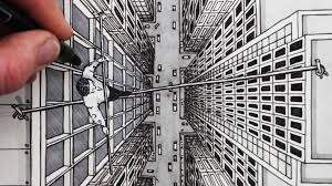 Easy 3 Point Perspective Drawing Birds Eye View How To Draw Using 1 Point Perspective City Bird S Eye View Tightrope Wa Birds Eye View City 1 Point Perspective Linear Perspective Drawing