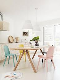 Colourful Chairs Add A Pop To The Room Scandinavian Dining Room Dining Room Design Home