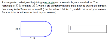 Solved A Rose Garden Is Designed By Joining A Rectangle A Chegg Com
