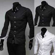 New Mens Luxury Casual Slim Fit Stylish Dress Shirt Black White Size M L Xl Xxl Stylish Shirts Slim Fit Dress Shirts New Mens Fashion