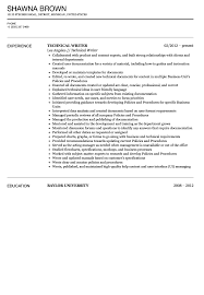 Technical Writer Resume Sample Velvet Jobs
