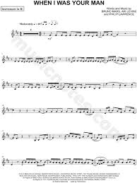 Directed by cameron duddy & bruno mars. Bruno Mars When I Was Your Man Bb Instrument Sheet Music Trumpet Clarinet Soprano Saxophone Or Tenor Saxophone In D Major Download Print Sku Mn0114459