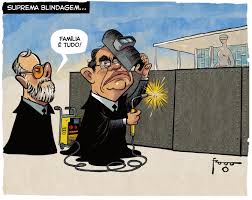 Blindagem do Supremo. Charge de Marcelo Martinez para a newsletter desta sexta-feira (5). #meio #charge #stf #blindagem