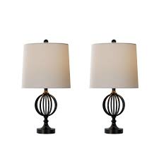 Illuminate your space and shed some light where you need it most with a table lamp. Lavish Home 25 In Openwork Black Iron Orb Table Lamps Set Of 2 Hw1000037 The Home Depot