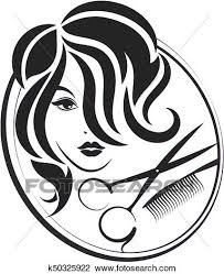 Beauty salon black outline illustrations, signs, symbols. Girl And Scissors For Beauty Salon Clipart K50325922 Fotosearch