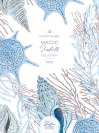Magic Blue Seashells Clip Art Watercolor Ocean Illustrations Etsy In 2020 Ocean Illustration Watercolor Ocean Seashell Illustration