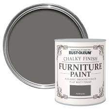 It's an easy to use paint that dries to a velvety smooth m. Rust Oleum Anthracite Chalky Matt Furniture Paint 125ml Departments Diy At B Q Rustoleum Painted Furniture Painted Outdoor Furniture