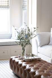 Colored acrylic coffee table dormitory artifact mens living room furniture nordic furniture stool boat teak bedroom furnitur bed. Brown Leather Tufted Bench As Coffee Table Transitional Living Room
