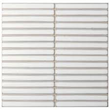 Gạch mosaic dải lớn (hình que) màu trắng V15KLTE-03