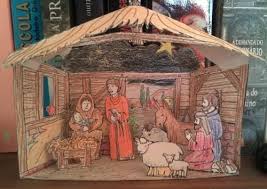 Christmas Time 3d Crib Paper Model By Daily Coloring Pages Model Assembled And Photo By Brinqued Paper Models Nativity Printables Christmas Time