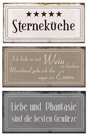 3 Blech Schilder Im Set B X H Je 18 5x9cm Metallschilder 5 Sternekuche 3er Set Vintage Shabby Chic Bilder Spruch Vatert Metallschilder Kuchenspruche Schilder