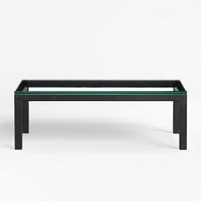 Made of high strength glasses, stainless steel bars and premium mdf, it is durable and sturdy, and can well accommodate your storage needs. Parsons Clear Glass Top Dark Steel Base 48x28 Small Rectangular Coffee Table Reviews Crate And Barrel Canada