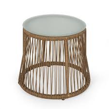 Product title primrose outdoor wicker print side table, dark gray average rating: Get The Trautman Wicker Outdoor Side Table With Glass Top Light Brown From Walmart Now Accuweather Shop