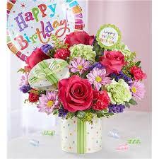 Birthday flowers with balloon $34.99 same day delivery: 1 800 Flowers Happy Birthday Present Bouquet W Balloon North Attleboro Ma
