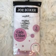 Nwt Joe Boxer 3 Pack Girls Cotton White T Shirts Nwt