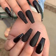 50 Gorgeous Black Nail Designs With Rhinestones Only For You Nails Design With Rhinestones Black Nails With Glitter Black Nail Designs With gold, silver, black, purple and burgundy tones, one can create awesome looking coffin style nails such as the 33 coffin nails designs showcased below.