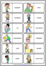 English vocabulary exercises elementary and intermediate level: Health Problems Esl Vocabulary Worksheets