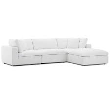Black And White Couches For Sale Modway Commix Down Filled Overstuffed 4 Piece Sectional Sofa Set In 2020 Modern Sofa Sectional Sectional Sofa Sofa Set