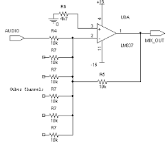 This circuit corrects the problem somewhat and allows a larger voltage swing and probably more output. Six Channel Mixer And Amplifier