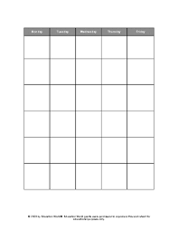 Five Day Calendar Grid Template Weekly Calendar Template Calendar Template Blank Calendar Template