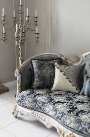 Elegant silver gray on navy blue anchor print sofa throw pillow. Casa Padrino Luxury Baroque Living Room Sofa With Decorative Pillows Gray Blue Silver Gold 250 X 95 X H 125 Cm Noble Magnificent