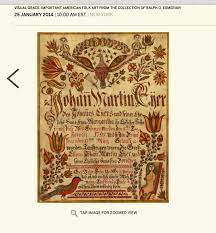 Esmerian Collection Lot 566 Rare Taufschein For Johann Martin Eyer Johann Adam Eyer 1755 1837 Prob Uppe American Folk Art Watercolor And Ink German Folk