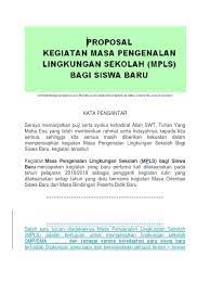 Contoh Program Kerja Masa Pengenalan Lingkungan Sekolah