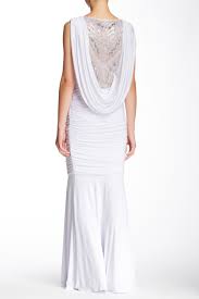 mikael aghal draped back ruched gown nordstrom rack