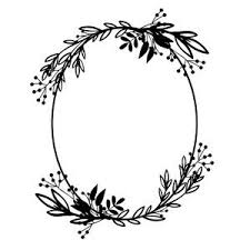 Oval Rug Clipart Black And White Spring Oval Wreath With Images Floral Wreath Drawing Wreath Drawing Bird Brain Designs