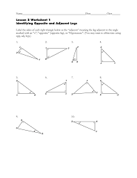 Trigonometry allows us to find sides of triangles that we would not normally be able to find, by taking advantage of the sine, cosine, and tangent ratios. Name Date Class Label The Sides Of Each Right Triangle Below As The Lesson 2 Worksheet 1