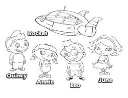 Printable little einsteins to color. Quincy Leo Annie June And Rocket In Little Einsteins Coloring Page Download Print Online Coloring Pages For Free Color Nimbus