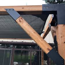 This may be true however the bracket sizes are different. Our 45 Degree Support Bracket In Action On A Build By Queen City S Deck And Rail Queencitysdeckandrail In Regin Diy Pergola Kits Pergola Diy Patio Furniture