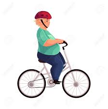Cartoon drawing old cycles and cute bikes in bright colors isolated vector. Fat Boy In Helmet Cycling Riding A Bicycle Cartoon Vector Illustration Royalty Free Cliparts Vectors And Stock Illustration Image 67895392