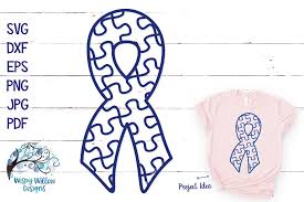 A puzzle vector is ideal to demonstrate creativity and a shrew design type. Autism Awareness Ribbon Outline Svg Wispy Willow Designs Company