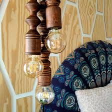 Cluster Of Wooden Pendant Lights Turned On A Lathe Reality Daydream