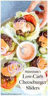 Low Carb Cheeseburger Sliders With Special Sauce Skinnytaste Low Carbcheeseburgersliders Cheesebu Skinny Taste Recipes Healthy Recipes Low Carb Diet Recipes