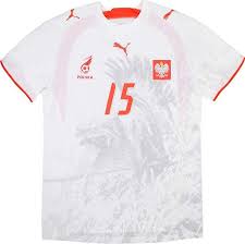 Poland Polski Zwiazek Pilki Noznej 2006 World Cup Puma Home Shirt Mens Tops Football Shirts Mens Tshirts