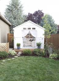 A Cozy Cottage She Shed The Home Depot Blog Backyard Sheds Backyard Shed Cozy Backyard