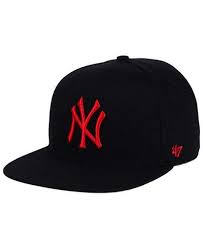 47 Brand New York Yankees Black Red Shot Snapback Cap Sports Fan Shop By Lids Men Macy S 47 Brand Yankees Fitted Hat Baseball Outfit