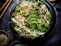 Khloe Kardashians Chinese Chicken Salad Health Nut Copycat Tiffin And Tea Recipe In 2020 Chinese Chicken Chinese Chicken Salad Chicken Salad