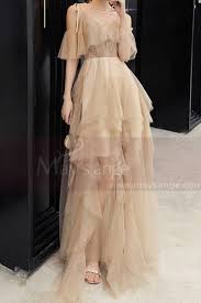 Check spelling or type a new query. Robe Longue De Soiree En Tulle Doux Bretelles Nouees Et Jupe A Volants Ref L1210 Robes Demoiselle D Honneur