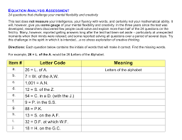 It is much better then all other memory stress tests and i can defiantly recommend it. Equation Analysis Assessment