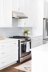 Ann Sacks Hive Tiles Backsplash For White Cabinets Backsplash Kitchen White Cabinets White Shaker Cabinets