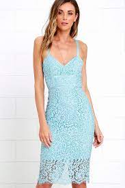 Stunning Light Blue Dress Lace Dress Midi Dress Sheath Dress 68 00 Lulus