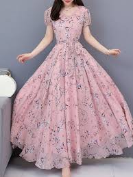 Sweet Heart Print Maxi Dress Callabuy Com Modest Maxi Dress Chiffon Maxi Dress Indian Gowns Dresses