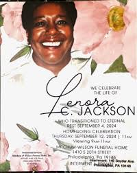 Condolences for Sis. Andrea Jackson's mother at New Hope Temple